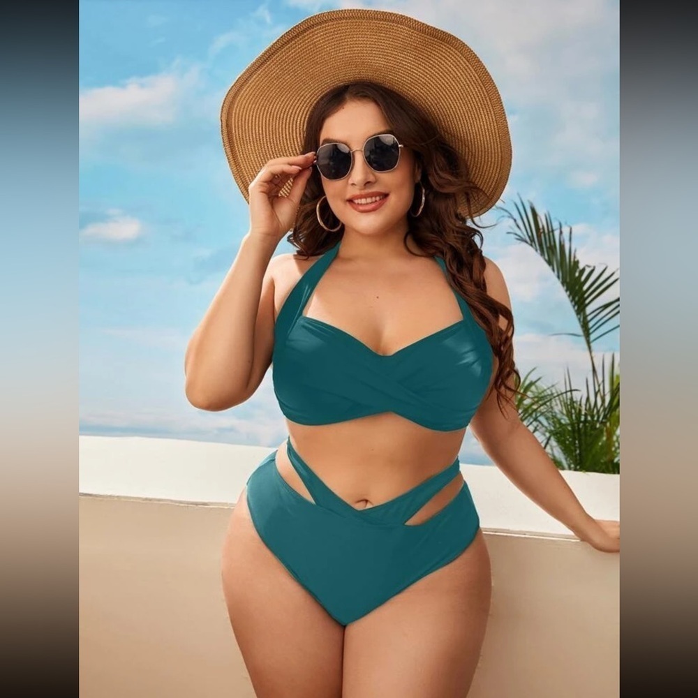 [Shein] Solid Color Bikini Swimsuit Set